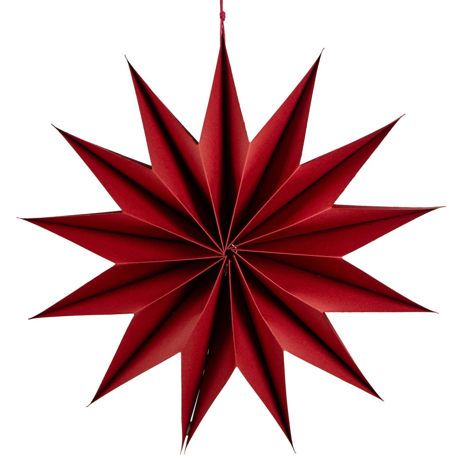 Großer Papierstern dunkelrot 30,5 cm Weihnachtsdeko zum Aufhängen – Logbuch-Verlag