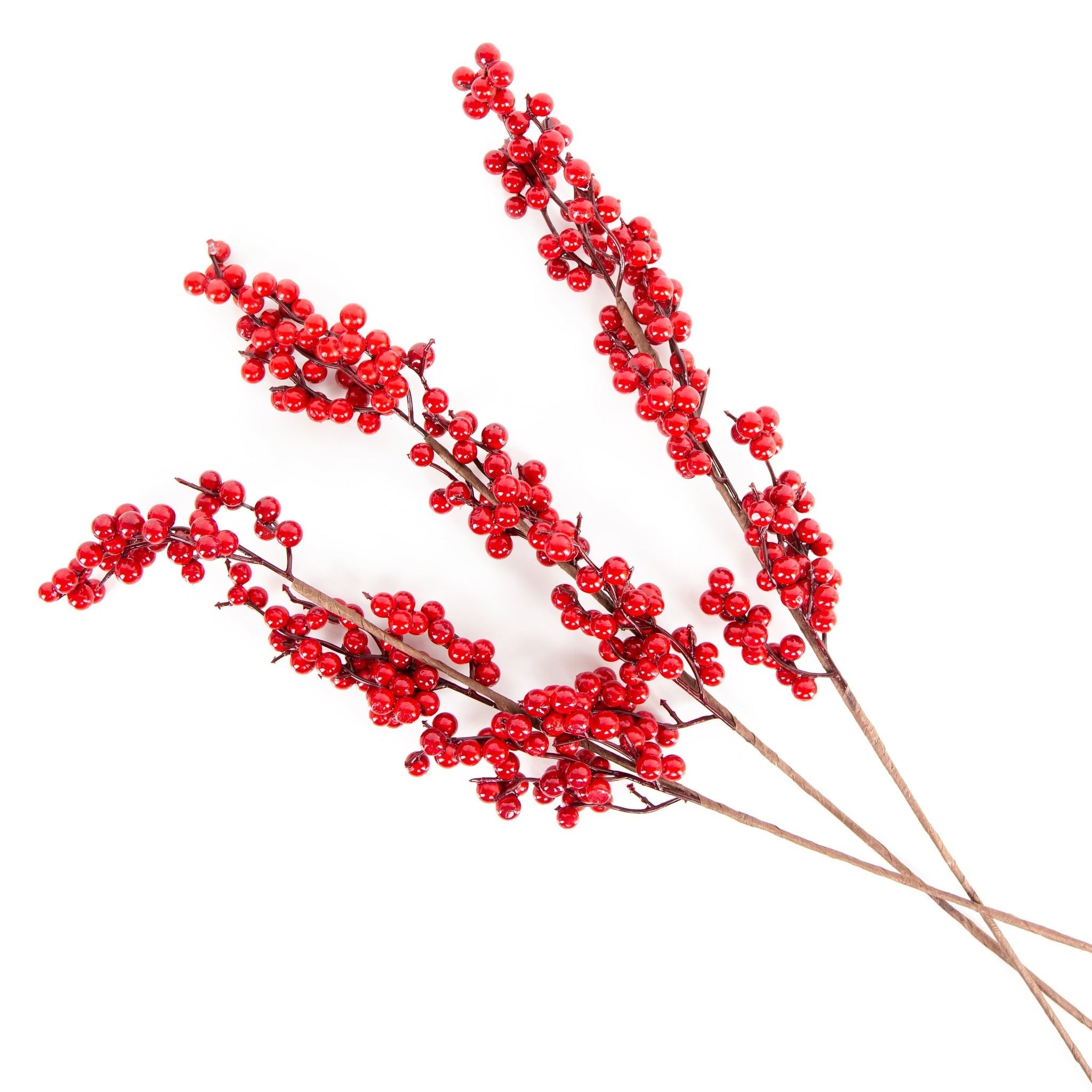 künstliche beerenzweige rot Künstliche rote Beeren Zweige 3er Set Weihnachtsdeko 63 cm – Logbuch-Verlag