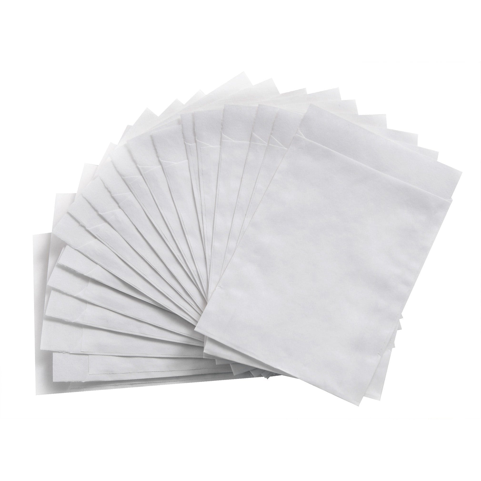 Weiße Flachbeutel aus Papier 4,5 x 6 cm – Mini-Papiertüten – Logbuch-Verlag