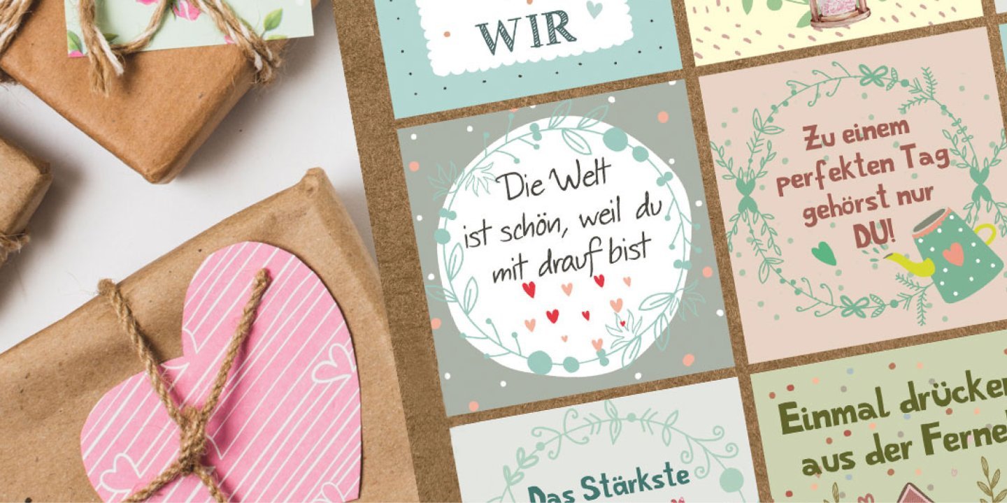 Aufkleber mit Sprüchen & Glückwünschen