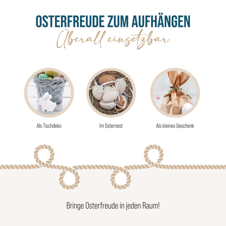 Osterhasen-Streudeko, 24er Set: Moderne Osterdeko, Mini-Hasen in Weiß & Braun, Osterschmuck für Tischdeko, Geschenke und Osterfest, Hochwertige Deko-Figuren aus Holz, Indoor, 2,5 cm - Foto 4