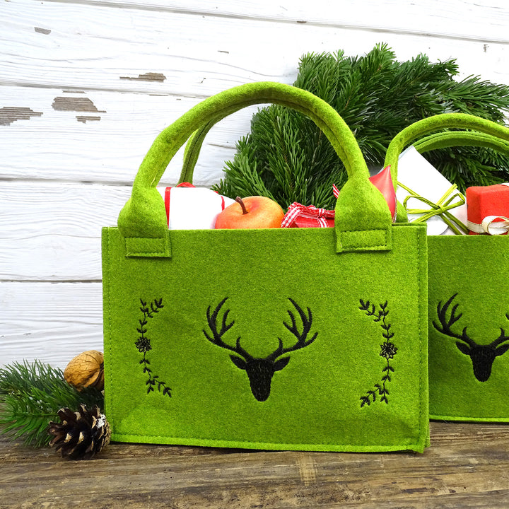 Filztasche grün Hirsch Geweih 21x14x6cm rustikal bayerisch - Foto 5