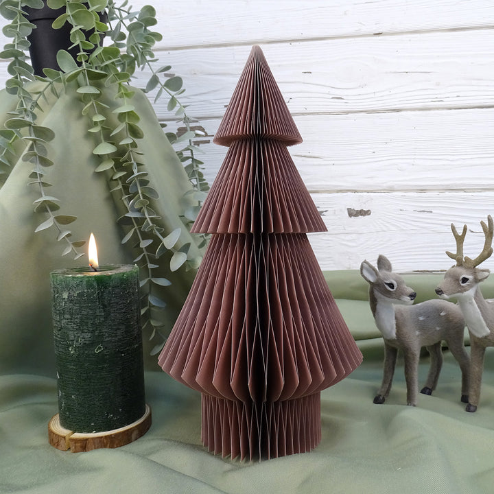 Weihnachtsbaum rosa Papier Honeycomb Tannenbaum 30 x 15 cm - Foto 2