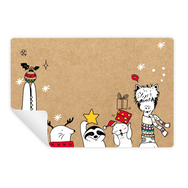 Logbuch-Verlag 50 Weihnachtsaufkleber – Rot, 5 X 14,8 Cm, Beschriftbar, Mit „Frohes Fest“ – Ideal Für Geschenkverpackung & Tüten