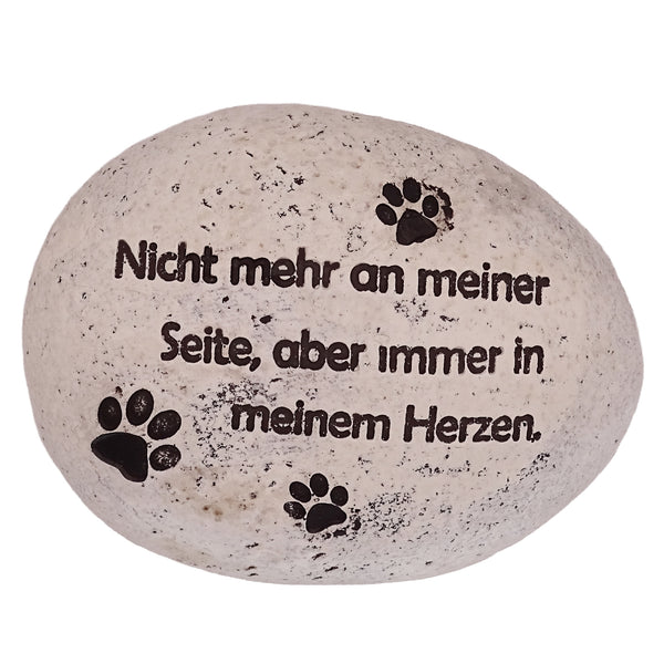 Gedenkstein mit Pfoten und Spruch Erinnerung an Hund oder Katze 9,5 x 7,5 cm - Foto 1