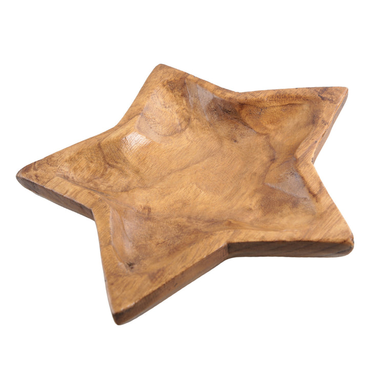 Dekoschale Stern aus Paulownia-Holz – rustikale Weihnachtsdeko in Braun – 26 x 4 cm – natürliche Schale zum Befüllen - Foto 1