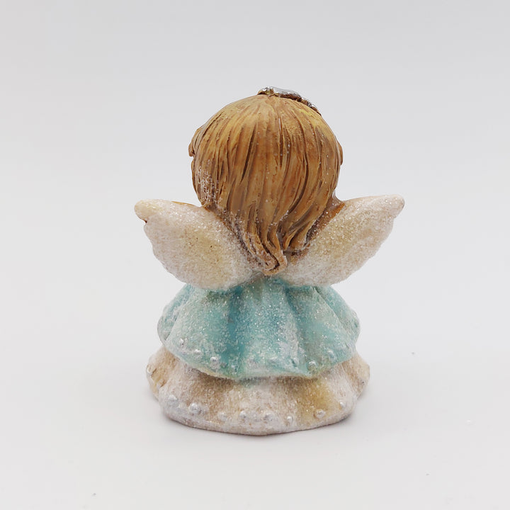 Logbuch-Verlag Deko Engel 4er Set Mint-Creme mit Glitzer 5,5 cm, kleine Schutzengel Figuren aus Polyresin zum Hinstellen, Winterdeko & Geschenk - Foto 2