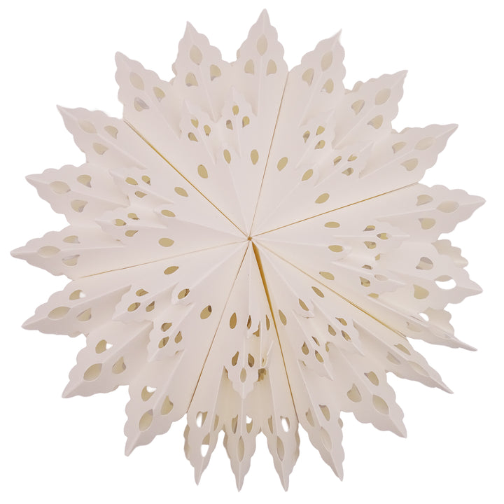 Weihnachtshänger Schneeflocke aus Papier 25x25 cm – Filigrane Weihnachtsdeko zum Aufhängen in Weiß – Faltstern Fensterdeko - Foto 1