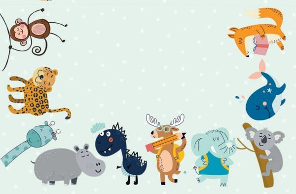 25 Stück Tischkarte Tiere Schule Kinder 8,5x5,5 cm beschriftbar Klappkarte Einschulung Schulanfang zum Basteln & Dekorieren  Logbuch-Verlag