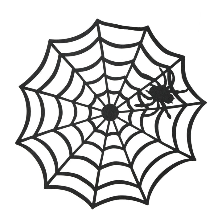Tischdeko Spinnennetz 2er-Set Filz 38x38 cm Schwarz/Weiß Halloween Tischset modern - Foto 3