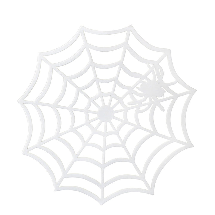 Tischdeko Spinnennetz 2er-Set Filz 38x38 cm Schwarz/Weiß Halloween Tischset modern - Foto 2