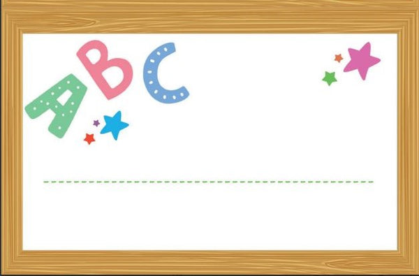 Tischkarten zur Einschulung/Schulanfang für Kinder, Set mit 25 Stück, 8,5 x 5,5 cm, fröhlich-buntes Design mit ABC & Zahlen