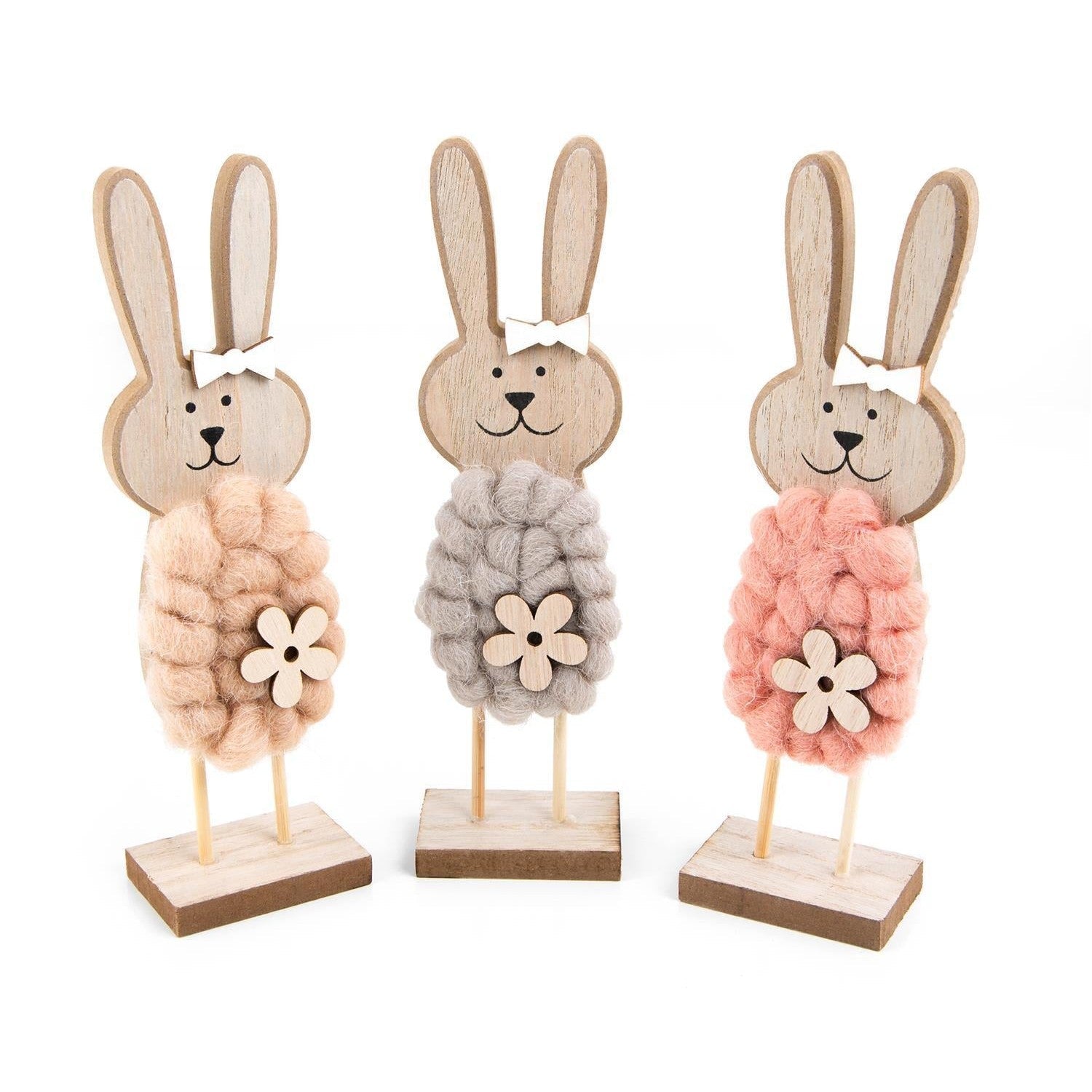 Logbuch-Verlag 5 Osterhasen Aus Holz – Natur, 8,5 Cm – Mit Aufhänge-Schnur – Deko Aus Bayern