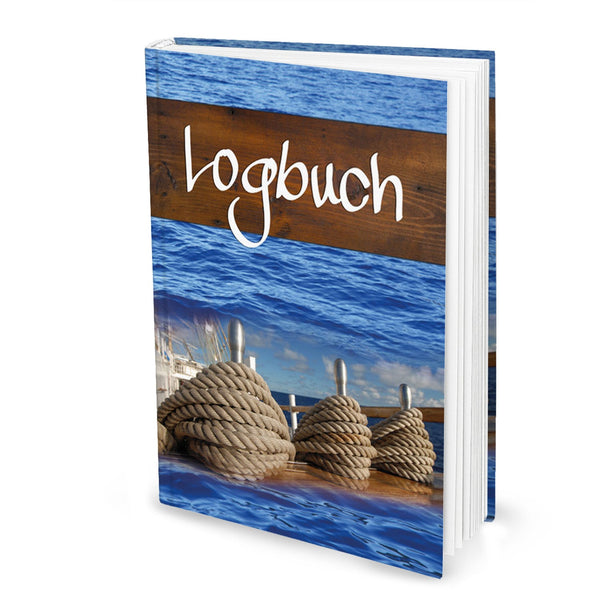 Logbuch Sailing DIN A4 blau braun Hardcover - Yachtlogbuch Schiffstagebuch zum Eintragen - Foto 1