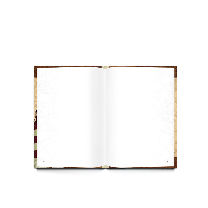 Kleines Reisetagebuch DIN A5 rot maritim mit Anker & Leuchtturm - Notizbuch mit leeren Seiten - Foto 2