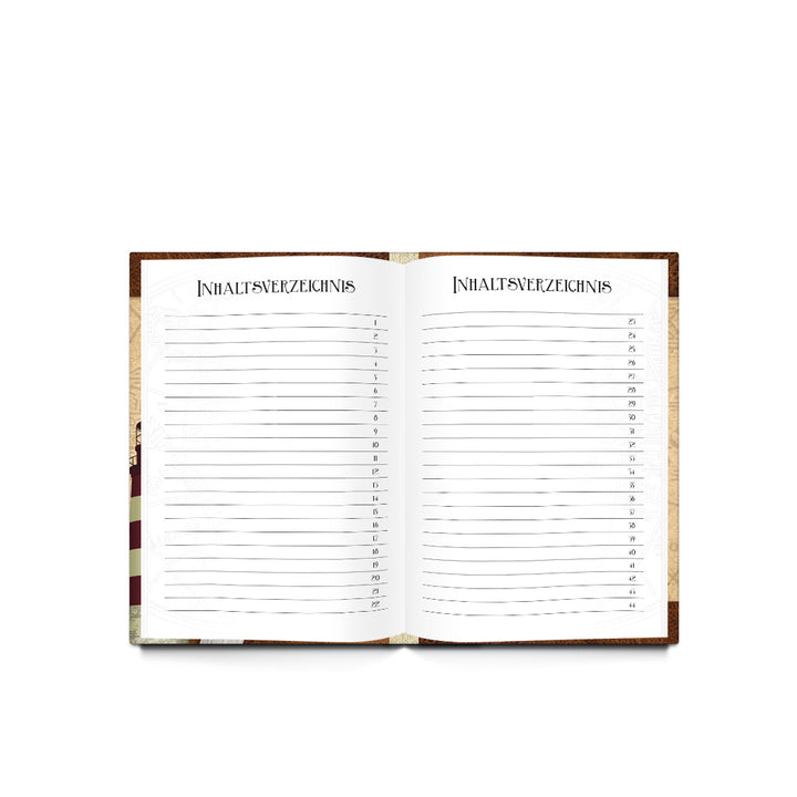 Kleines Reisetagebuch DIN A5 rot maritim mit Anker & Leuchtturm - Notizbuch mit leeren Seiten - Foto 3