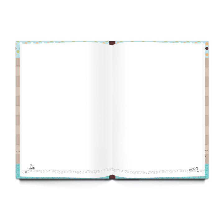 Leeres blau türkis grün XXL Babytagebuch Junge Baby Tagebuch + 35 Aufkleber Erstes Jahr SCHÖN DASS DU DA BIST Buch Babybuch Geschenk Eltern Geburt Kindertagebuch DIN A4 - Foto 3