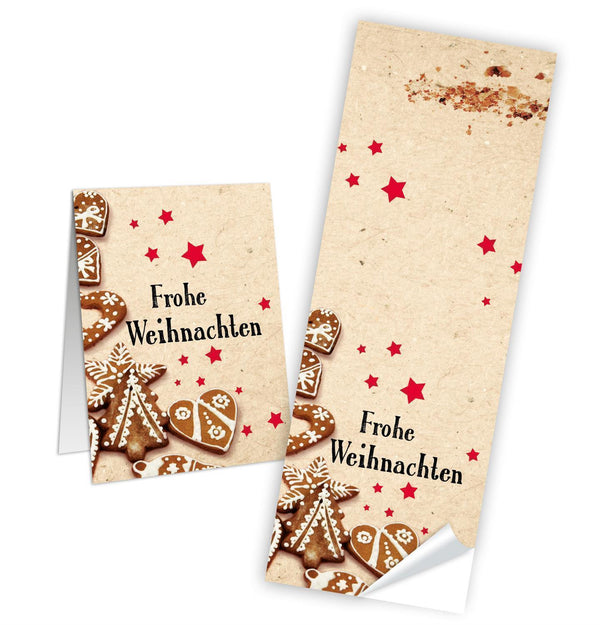Logbuch-Verlag 10 lange Weihnachtsaufkleber 5 x 42 cm Geschenkverpackung Weihnachten verschließen Aufkleber FROHE WEIHNACHTEN grün rot
