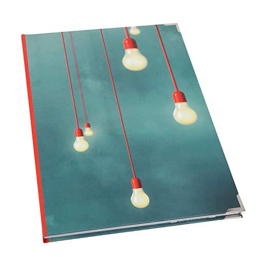 XXL Notizbuch Ideenbuch Skizzenbuch DIN A4 blau mit Glühbirnen - Hardcover - Foto 2