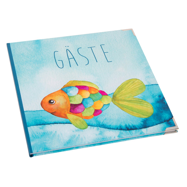 Leeres Buch in 21 x 21 cm als Gästebuch Tagebuch Notizbuch LIEBE grau weiß Holzoptik mit Herz - mit Metallecken