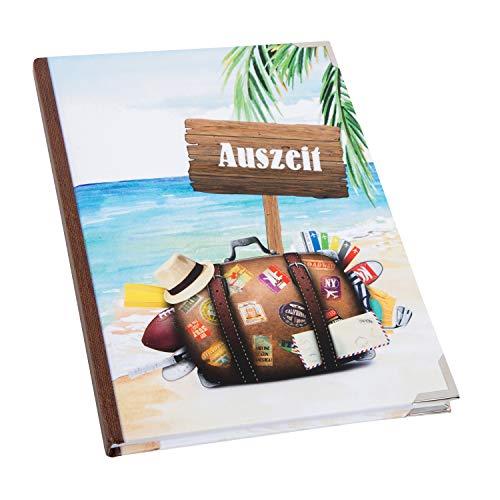 Leeres Notizbuch DIN A5 - Reisebuch mit leeren Seiten - Geschenk Urlaub Reise mit Metallecken - Foto 1