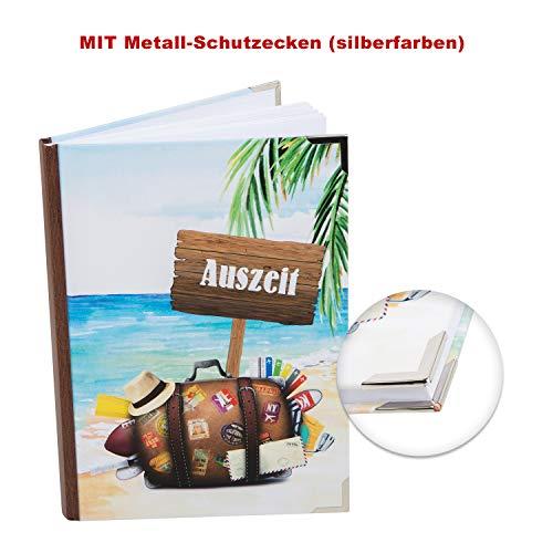 Leeres Notizbuch DIN A5 - Reisebuch mit leeren Seiten - Geschenk Urlaub Reise mit Metallecken - Foto 2