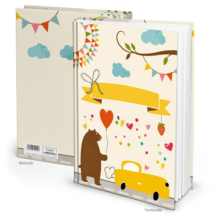 Kinderbuchtagebuch Babytagebuch DIN A4 zum Einschreiben - Motiv Teddybär Löwe