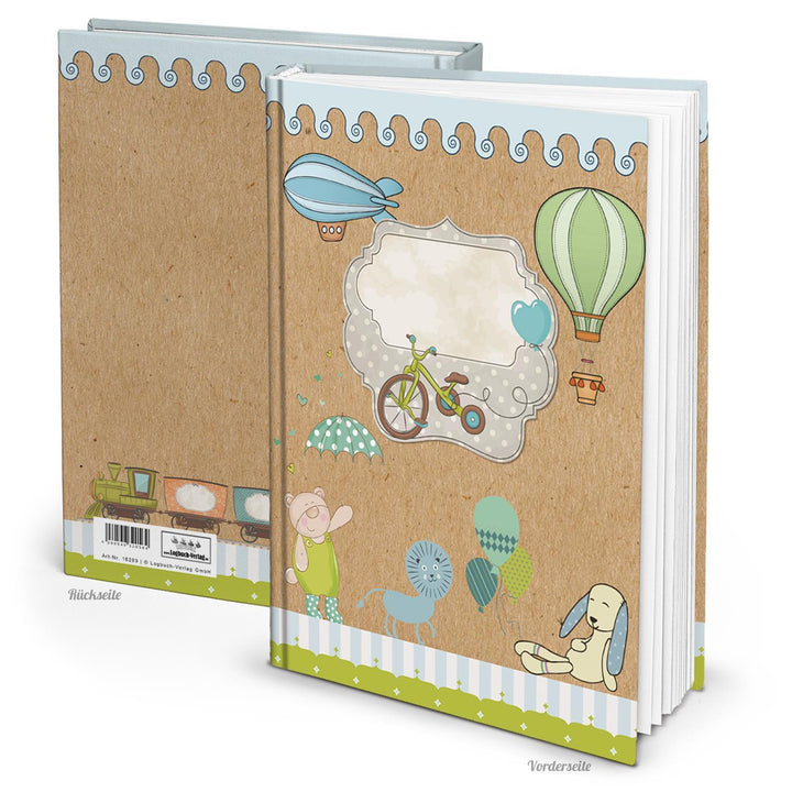 Kinderbuchtagebuch Babytagebuch DIN A4 zum Einschreiben - Motiv Teddybär Löwe - Foto 1