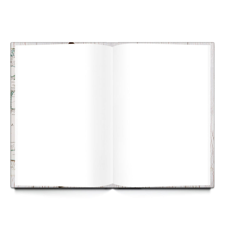 Kleines Reisetagebuch weiß braun Weltkarte DIN A5 SOFTCOVER Globus Erde Welt - Foto 2