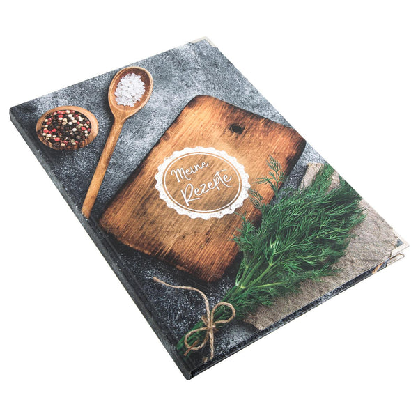 Leeres Rezeptbuch Kochbuch zum Selberschreiben DIN A4 Geschenk Weihnachtsgeschenk - mit Metallecken - Foto 1