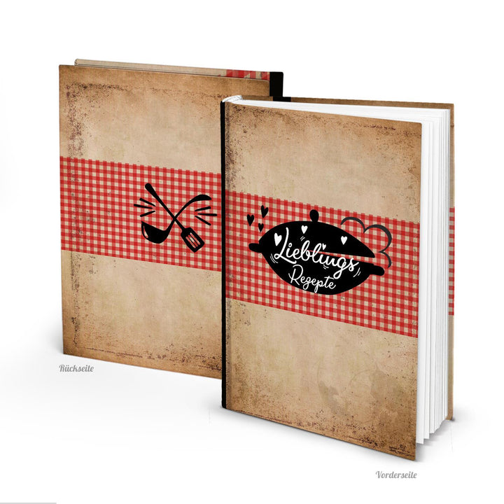Logbuch-Verlag Bücher SET 2 Notizbücher blanko zum Selbstgestalten DIN A5 braun beige Vintage Notizbuch Tagebuch leer zum Gestalten - Weltkarte Globus Vintage-Motiv