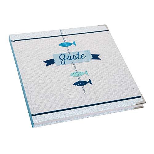 Kleines Notizbuch DIN A5 Tagebuch im maritimen Stil blau türkis - Blankobuch mit leeren Seiten