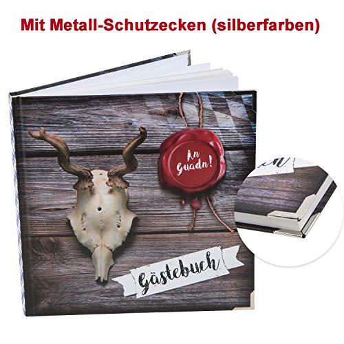 Quadratisches Gästebuch hellblau blau weiß maritim - leeres Buch zum Einschreiben - mit Metallecken