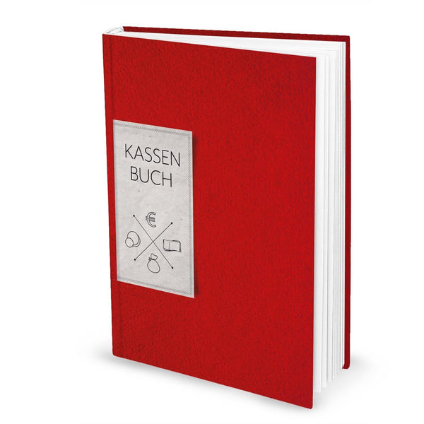Ordnungsgemäßes Kassenbuch DIN A4 Hardcover - Übersicht Finanzen Ausgaben Einnahmen - rot