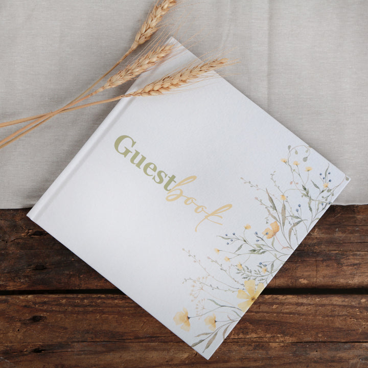 Guestbook So glad you're here Gästebuch englisch 18 x 18 cm