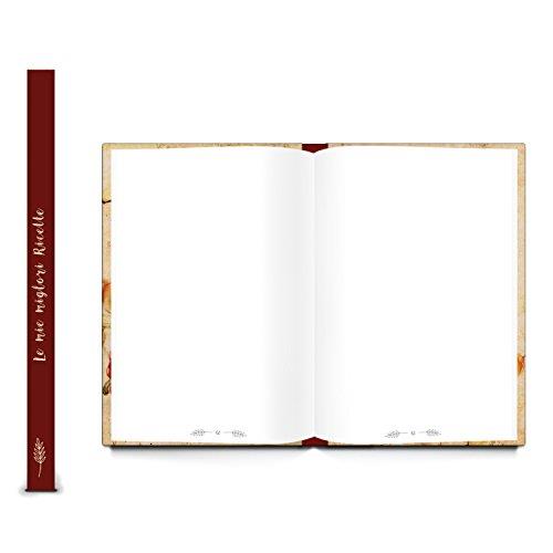 Italienisches Kochbuch Rezeptbuch zum Selberschreiben LE MIE MIGLIORI RICETTE Blankobuch Rezepte sammeln Eigenes Kochbuch leeres Buch DIN A5 vintage Paprika Zwiebel beige - Foto 3