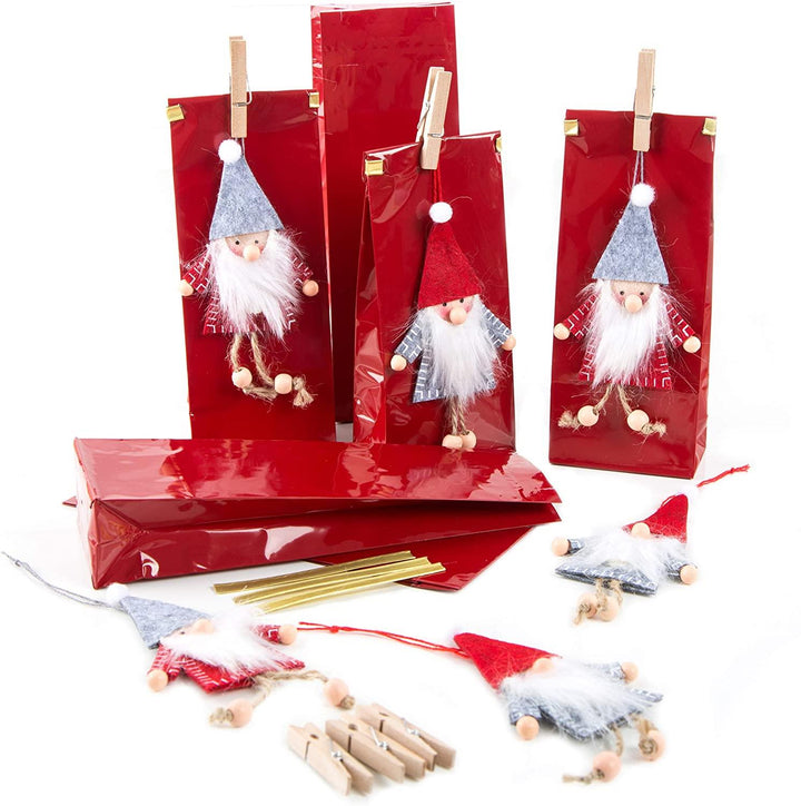 12 kleine Holzherzen Streudeko Natur rosa Glitzer - Geschenk Herzen zum Streuen Verpackung Verzierung