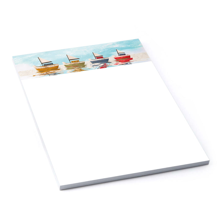 Maritimer Notizblock DIN A5 100 Blatt Schiffe bunt blau aquarell Schreibblock Briefblock - Foto 1