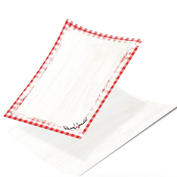 Briefpapier rot weiß kariert - Bayern Menükarte DIN A4