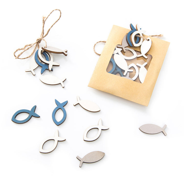 10 kleine KLEEBLATT VIEL GLÜCK HOLZ Schlüsselanhänger Glücksbringer Talisman Give-away Glücksbringer für Schlüsselbund - give-away Gastgeschenk Mitgebsel Neujahr Hochzeit
