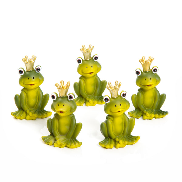 10 kleine grüne Frösche Froschkönige goldene Krone Frosch-Figur Tisch-Deko Mitgebsel Gastgeschenk give-away Kinder-Geburtstag Kunden - Foto 1