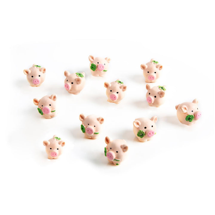 12 kleine kugelrunde Glücksschweine 2 cm - Mini Glücksbringer 2025 - Foto 1