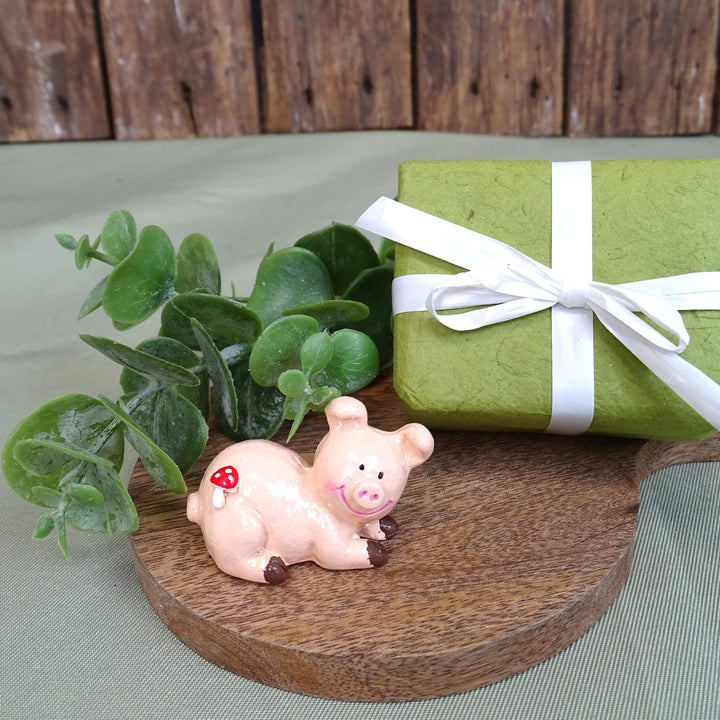 9 kleine Glücksschweinchen rosa mit Kleeblatt kleines Geschenk Glücksbringer Talisman - Foto 2