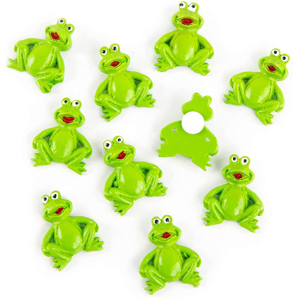 10 Mini Frösche mit Klebepunkt Streudeko Tischdeko Geschenkaufkleber Froschkönig - Foto 1