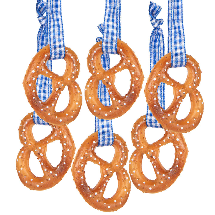 6 Brezeln mit Schnur Bayerische Deko Oktoberfest 5,5 cm - Foto 1