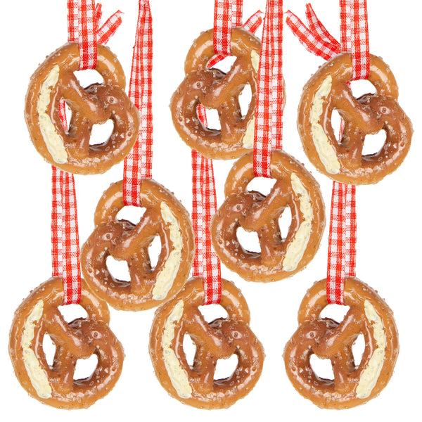 6 Brezeln mit Schnur Bayerische Deko Oktoberfest 5,5 cm
