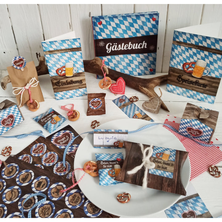 6 Brezeln mit Schnur Bayerische Deko Oktoberfest 5,5 cm
