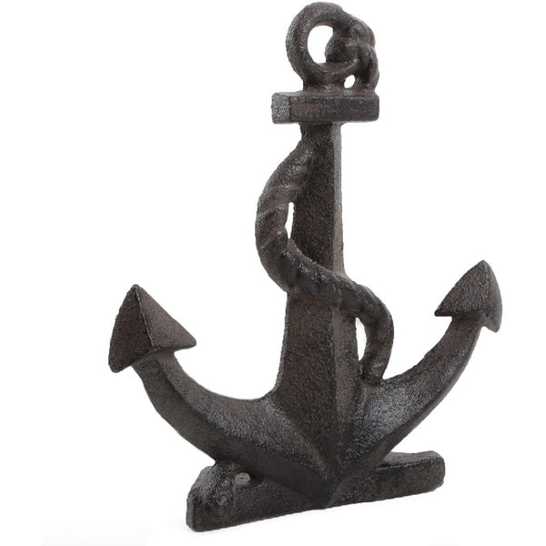 Dunkelbrauner Anker aus Gusseisen -18 x 21 cm - maritime Deko zum Hinstellen - Foto 1