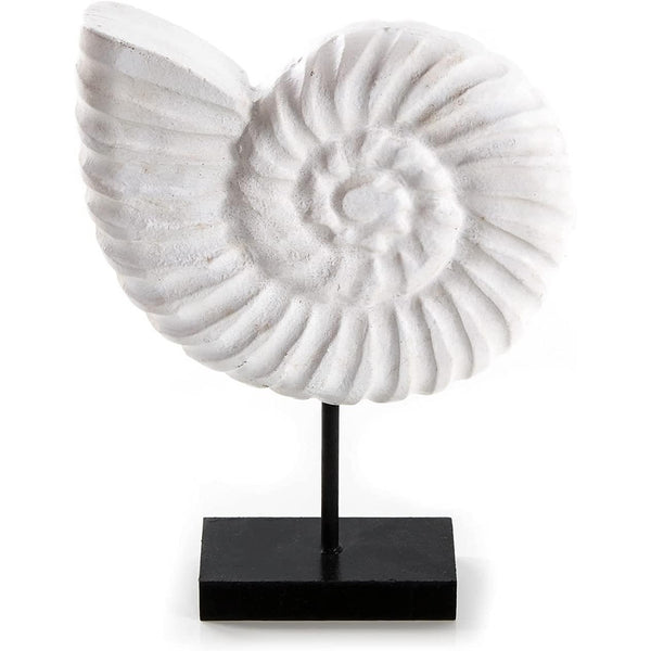 Maritime Deko Figur zum Hinstellen - Ammonit aus Kunststein weiß - Foto 1
