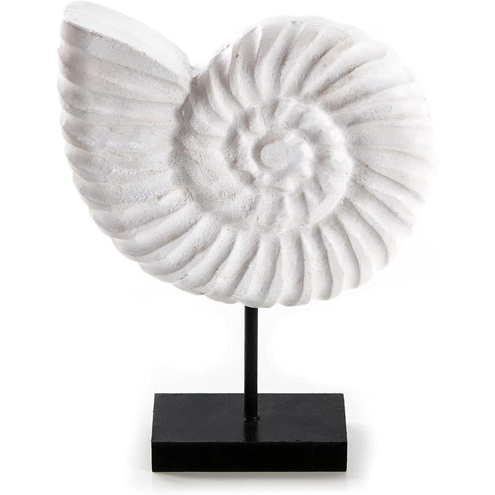 Maritime Deko Figur zum Hinstellen - Ammonit aus Kunststein weiß - Foto 1